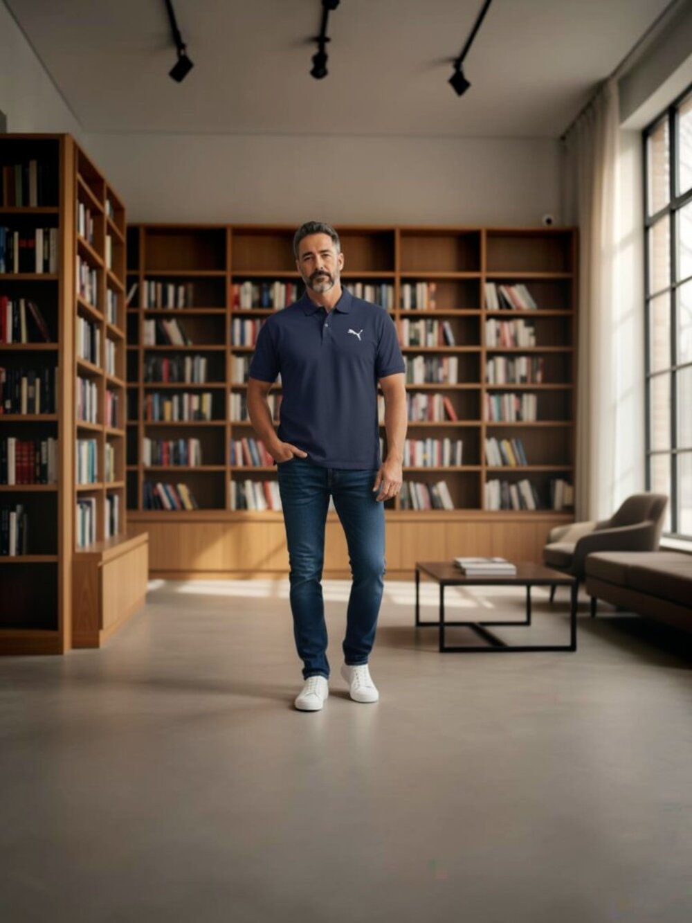 PUMA Men’s Navy Polo Shirt - Classic Performance